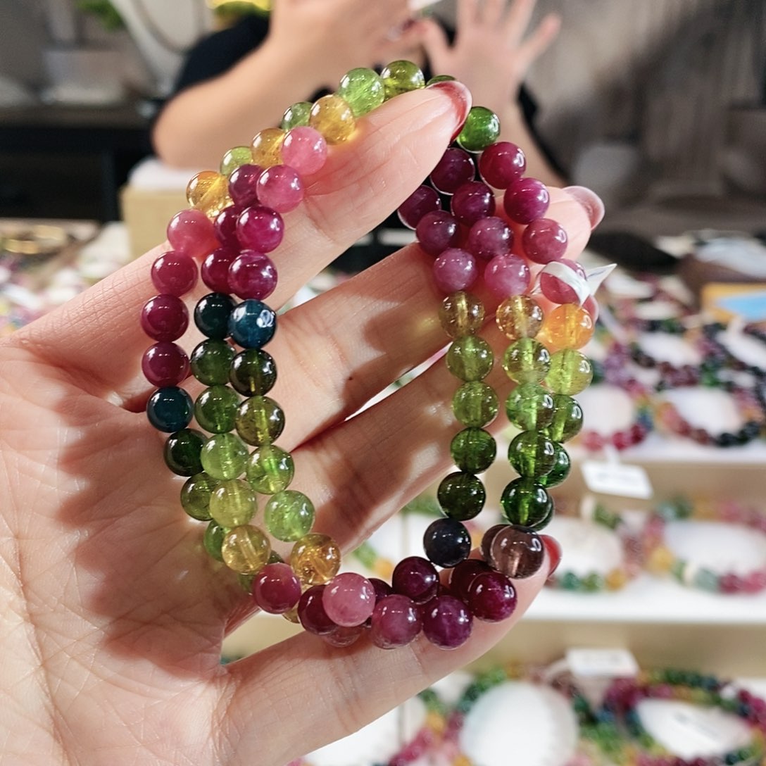 碧玺手链未镶嵌G2485三圈颜色微差