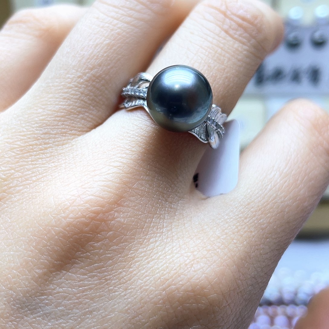 海水珍珠戒指银S925镶嵌