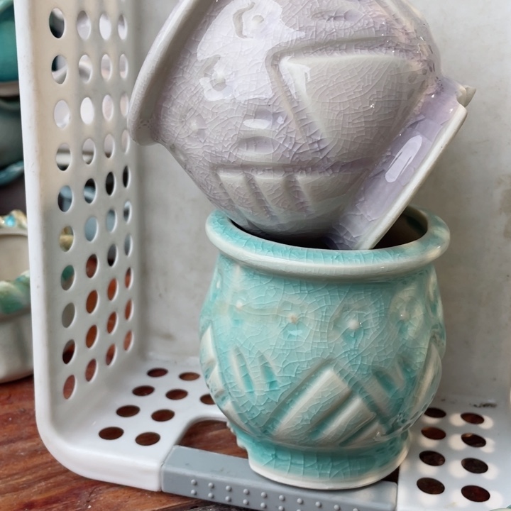 陶瓷8*8 半手工花盆9.9发