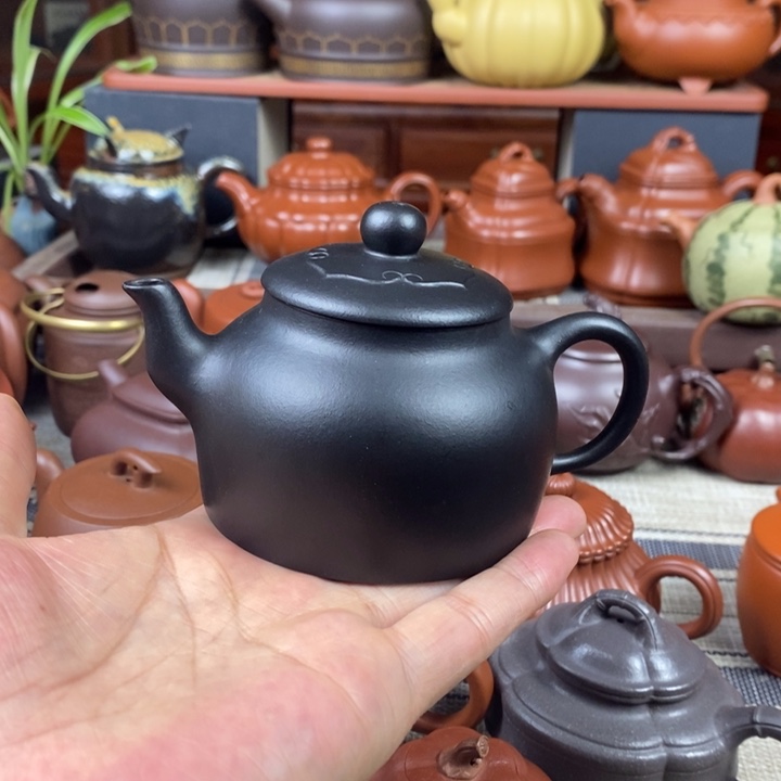 茶壶紫砂如意220cc原矿老紫泥捂灰工艺特价