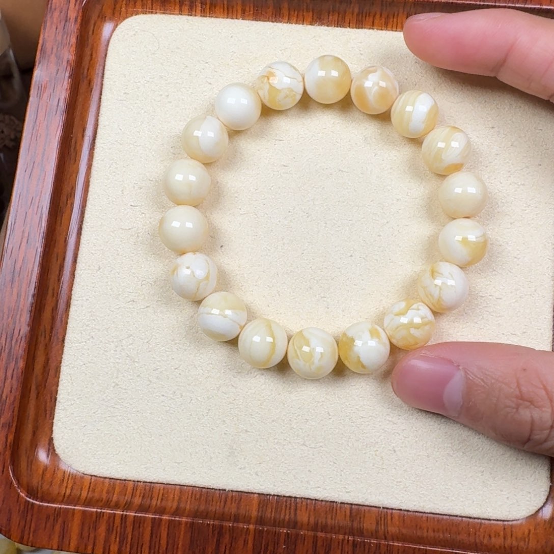 手链蜜蜡未镶嵌11加毕业级白蜡13.7克