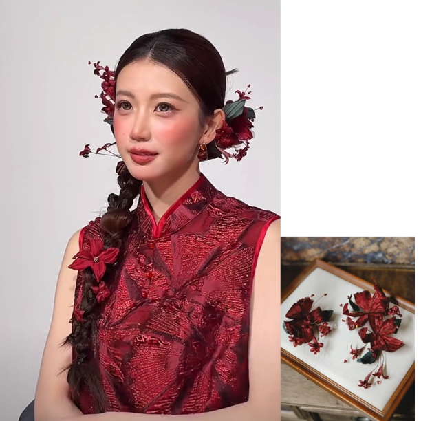 好柿｜692小众新娘晨袍礼服喜庆氛围感新中式新娘饰品