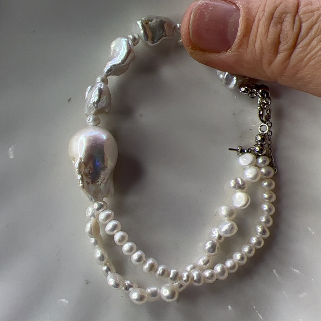 合金淡水珍珠手绳