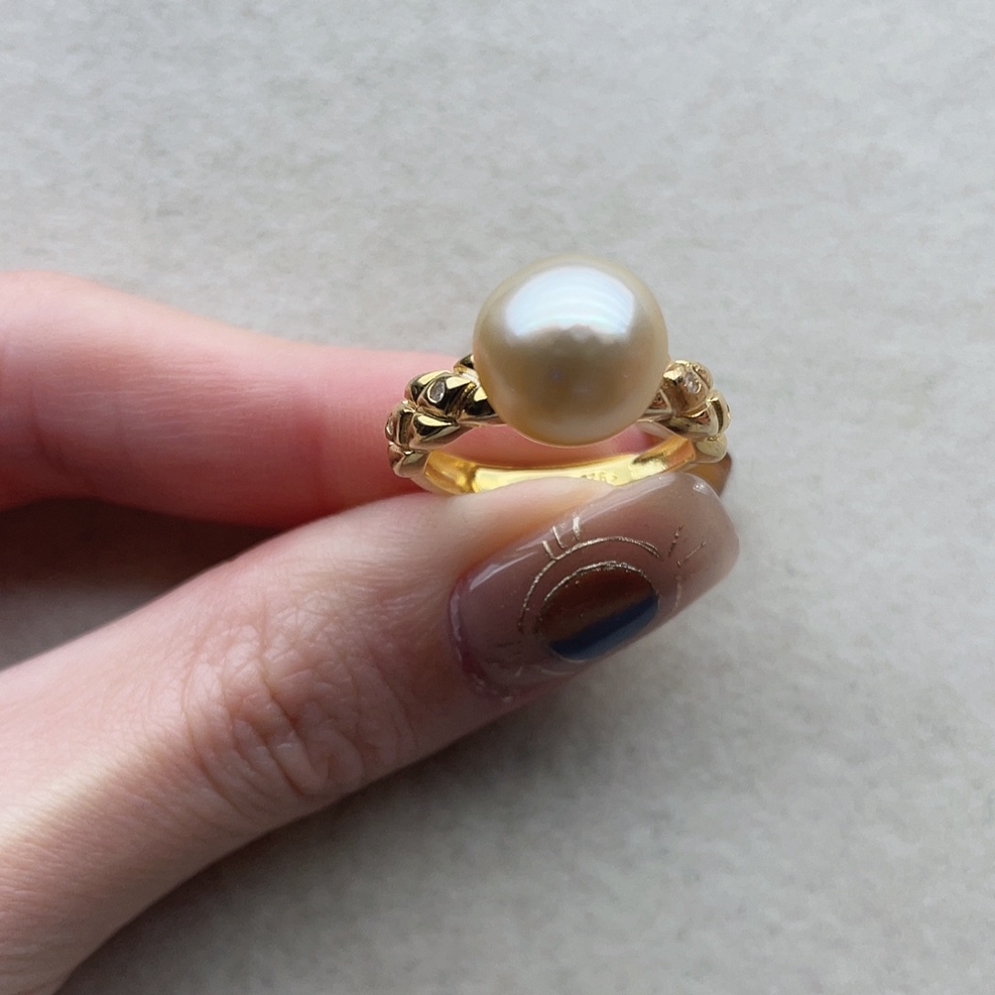 海水珍珠戒指37银S925镶嵌
