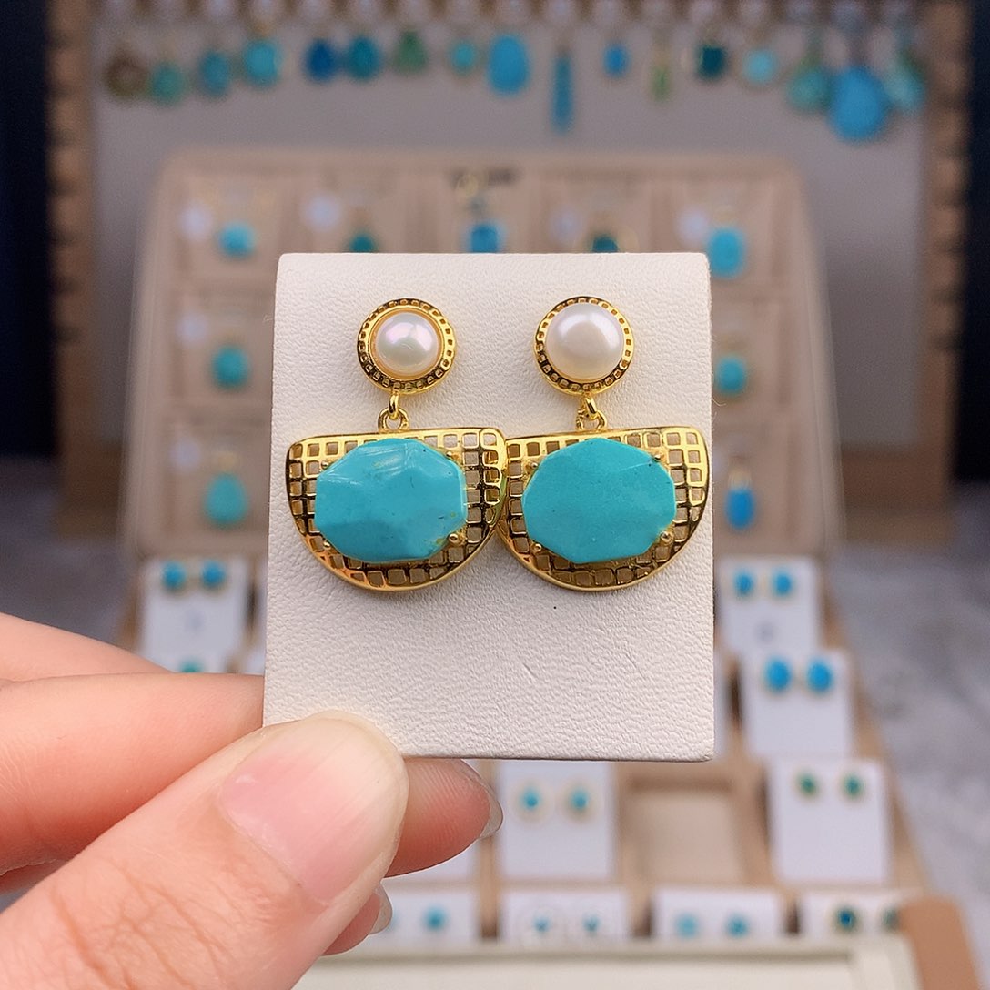 绿松石戒指银S925镶嵌