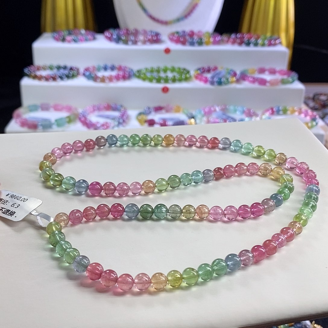 未镶嵌手链碧玺荧光人鱼三圈