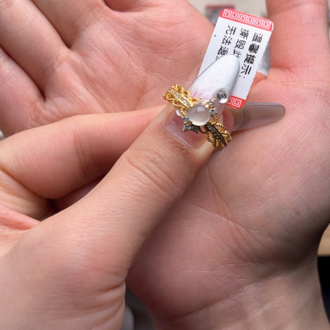 翡翠戒指银S925镶嵌5668888