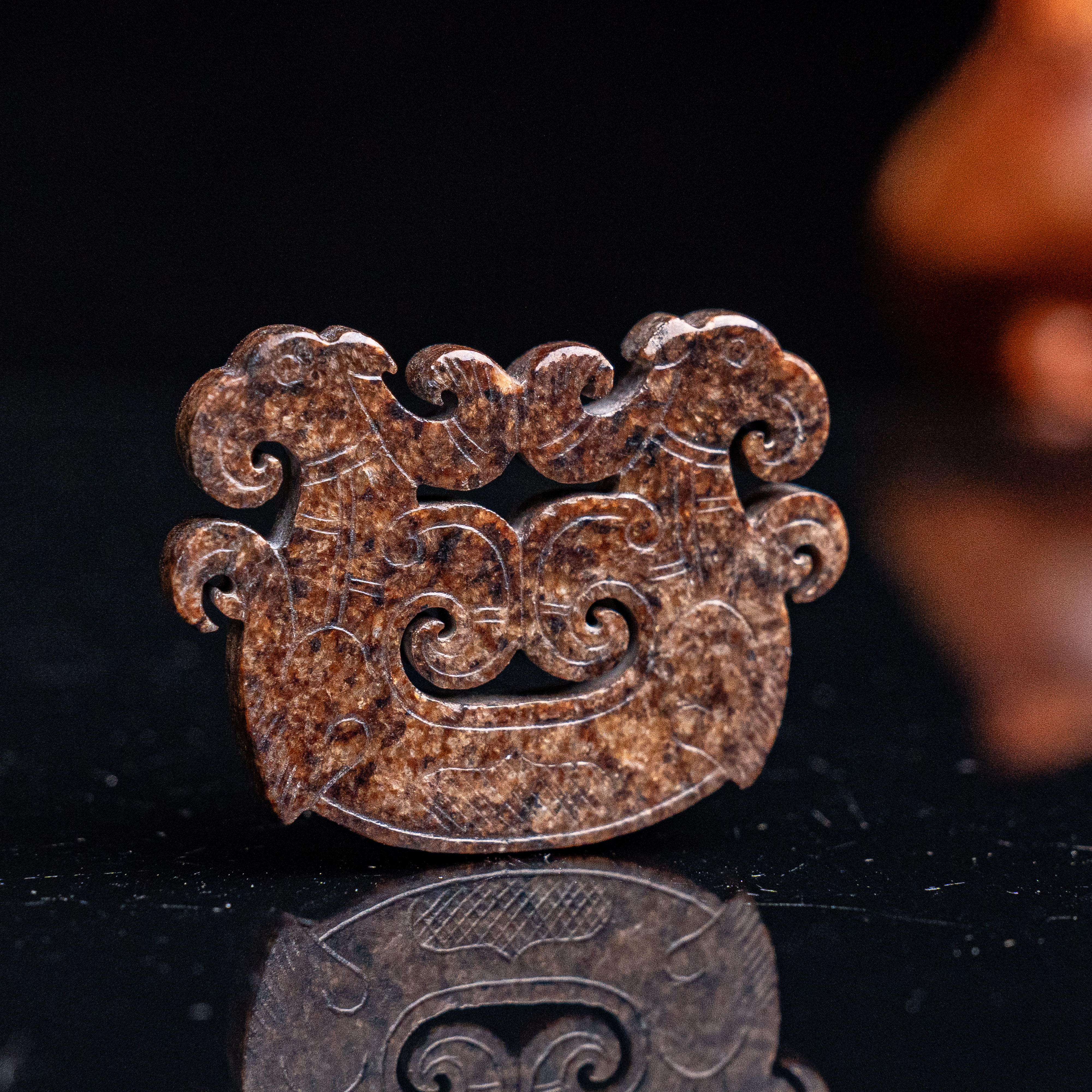 明代和田玉龙纹玉佩-NX