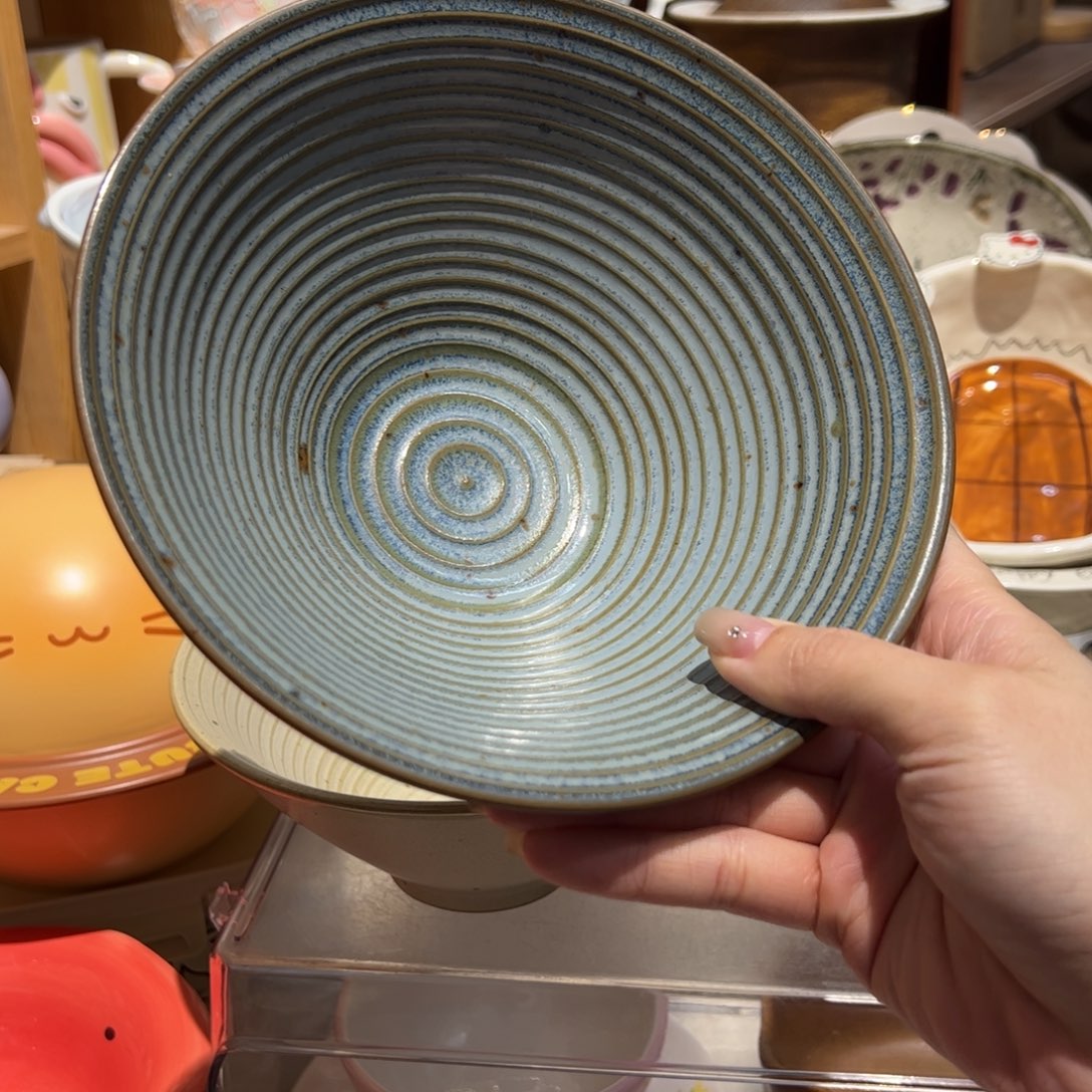 孔雀蓝斗笠碗粗陶