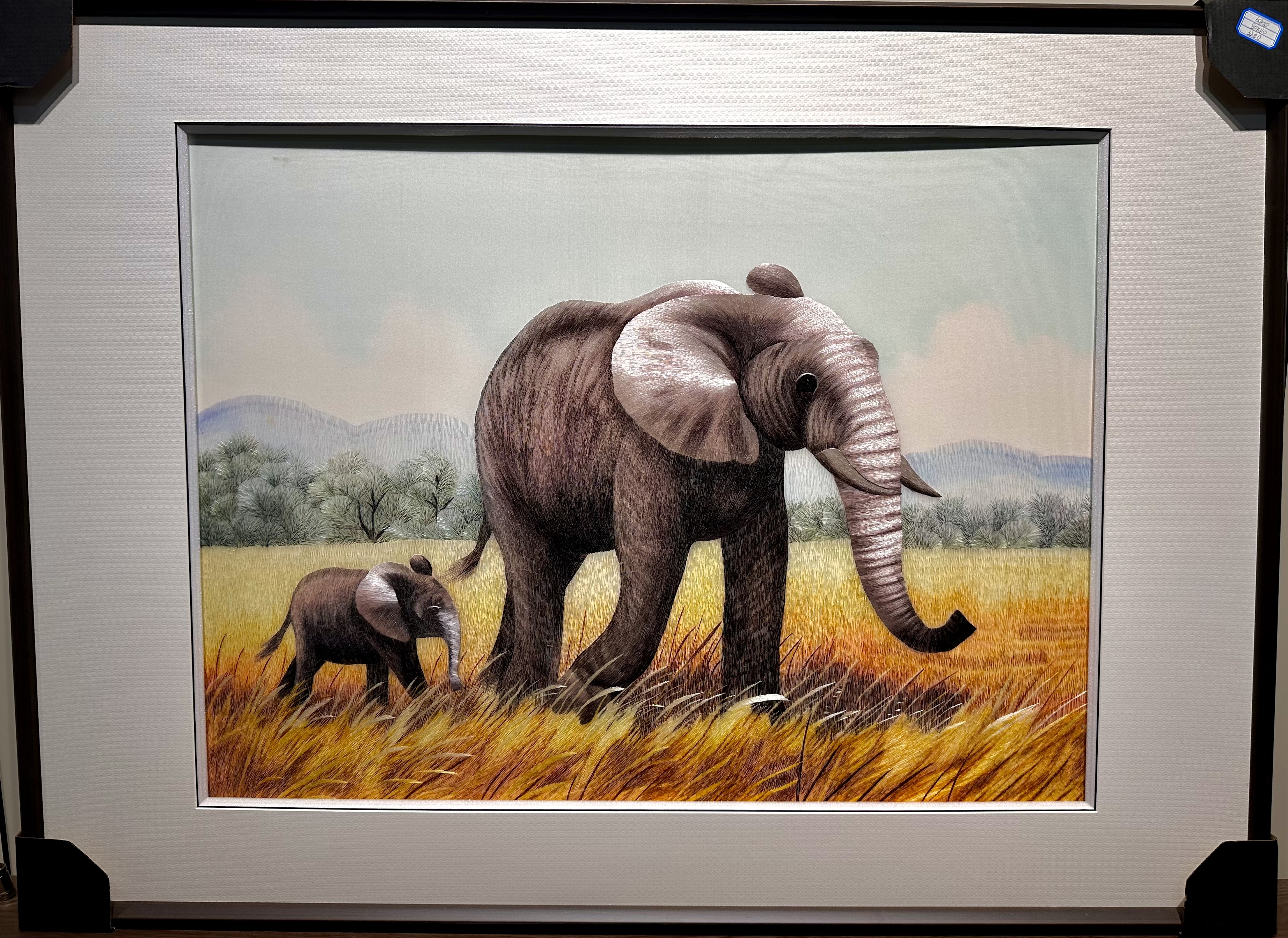 【草原象影】纯手工刺绣苏绣名画高档玄关走廊新中式画芯60*80cm