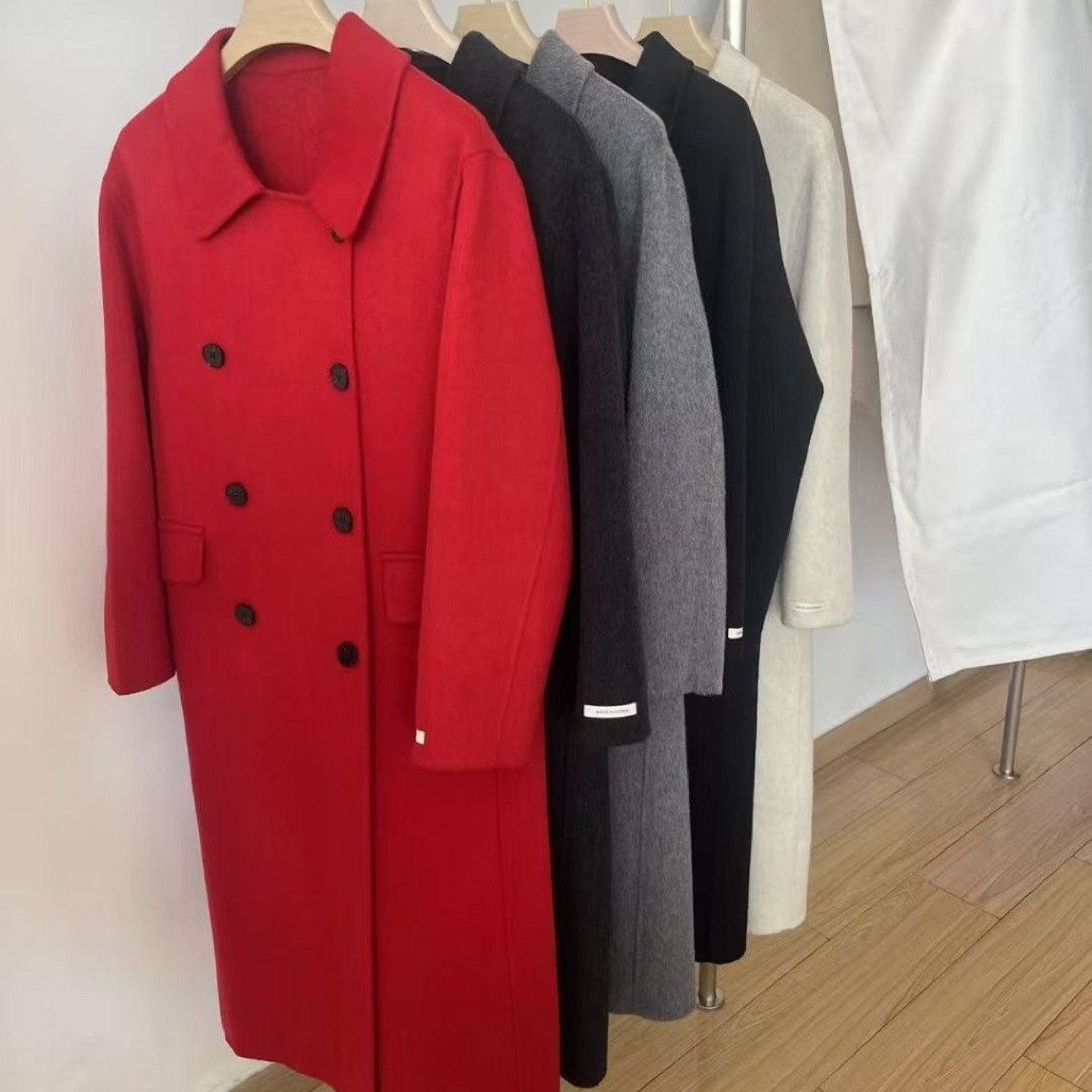 高级感双面羊绒大衣女士冬韩系中长款