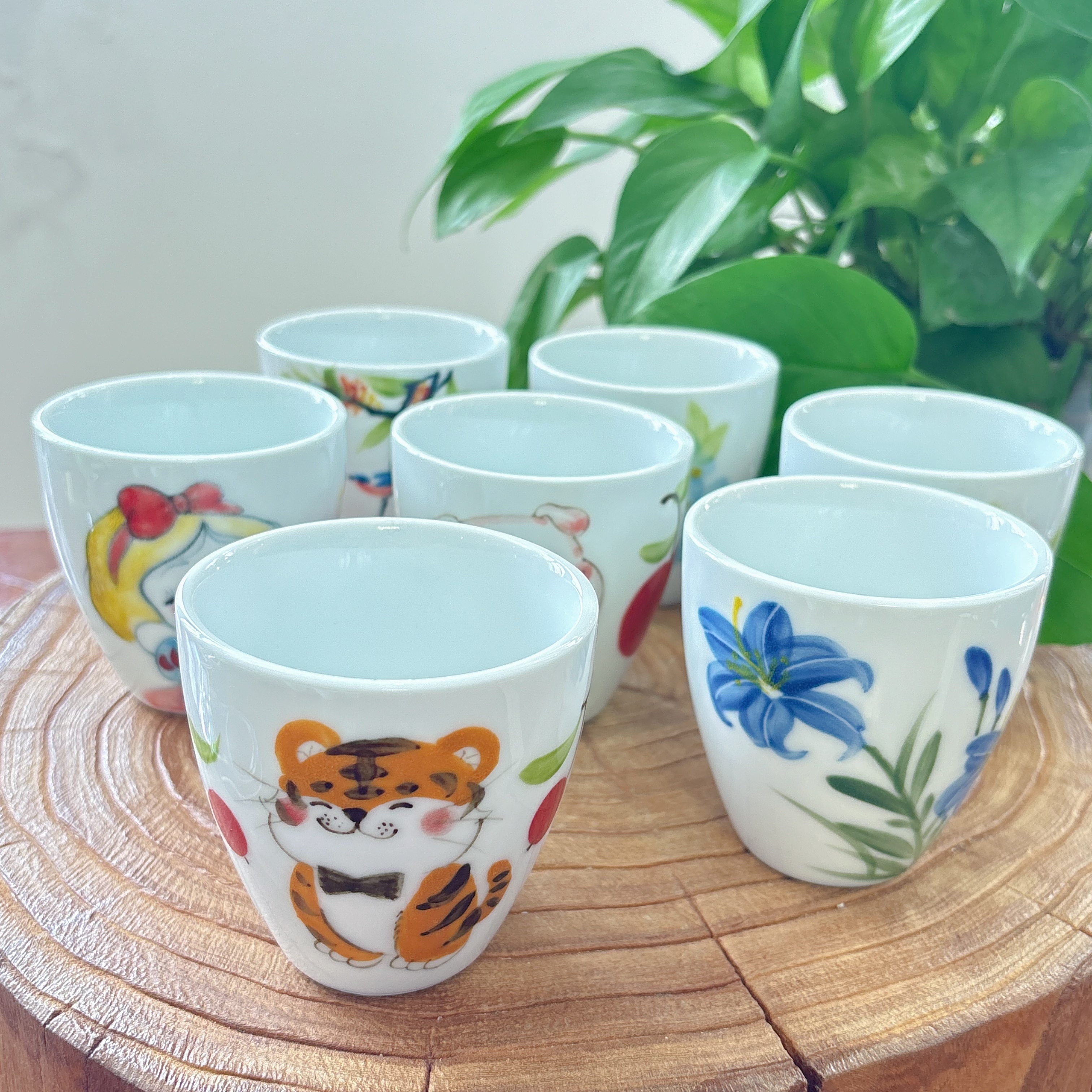 水杯景德镇高温陶瓷食品级手绘釉中彩高颜值居家水杯茶杯茶具家用