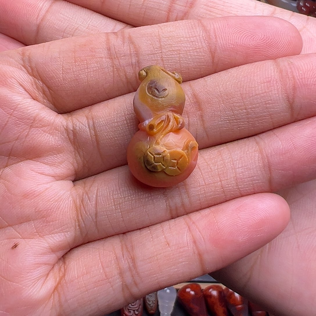 南红玛瑙未镶嵌珠宝奇石黄皮包浆葫芦