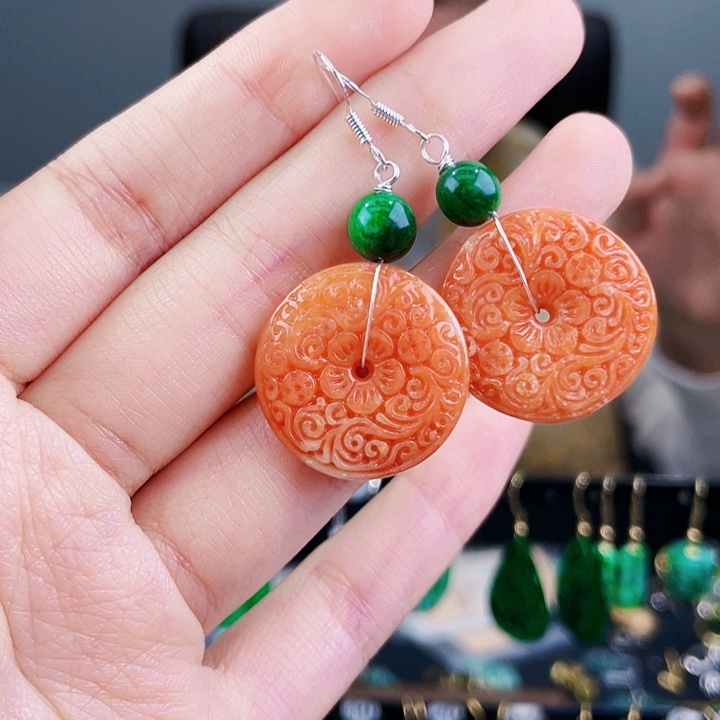 翡翠耳饰未镶嵌饰品