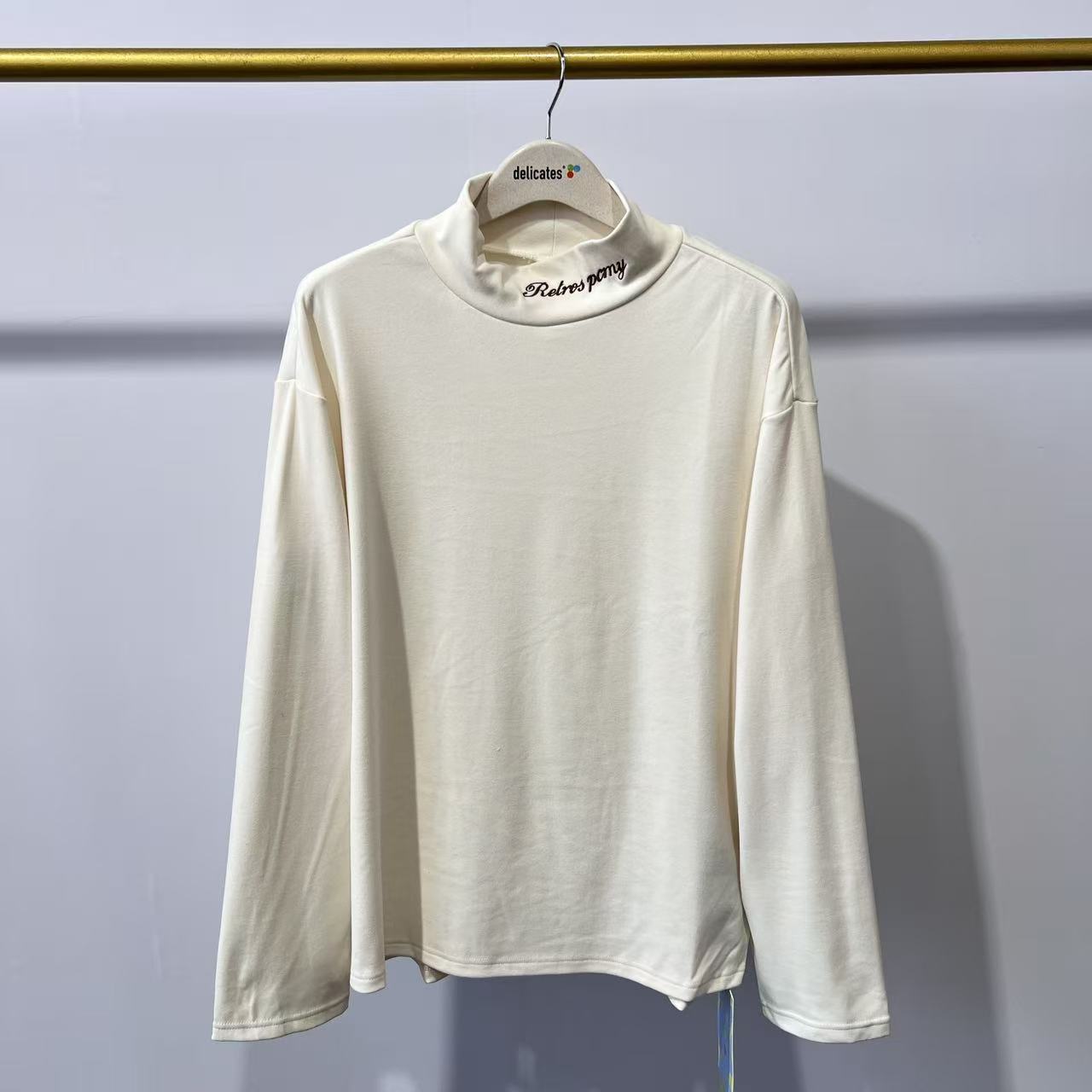 Y-10 GZ 冬季男款本白色高领刺绣保暖通勤内搭长袖打底衫 P1021