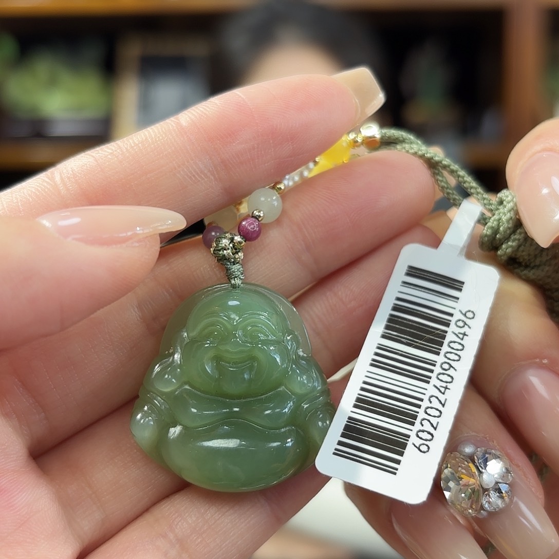和田玉（碧玉）吊坠佛公未镶嵌