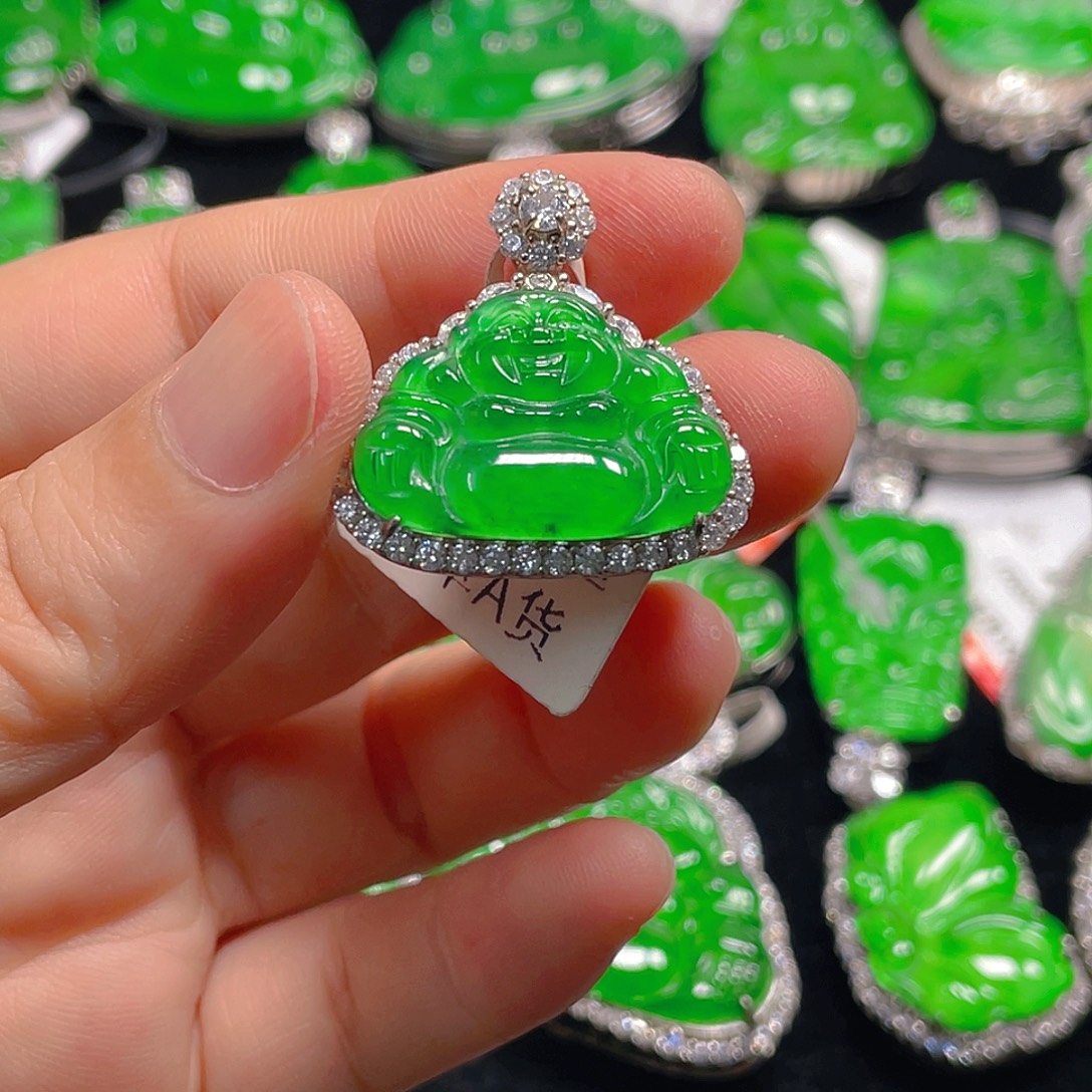 翡翠银S925镶嵌吊坠(不含链)