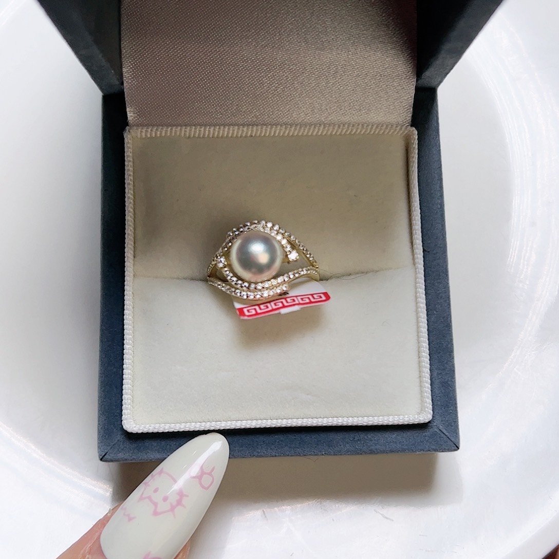 海水珍珠耳饰银S925镶嵌