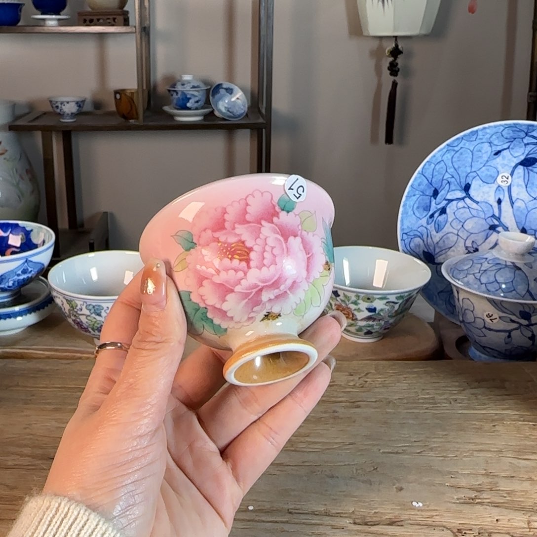 杯景德镇陶瓷柴烧多人