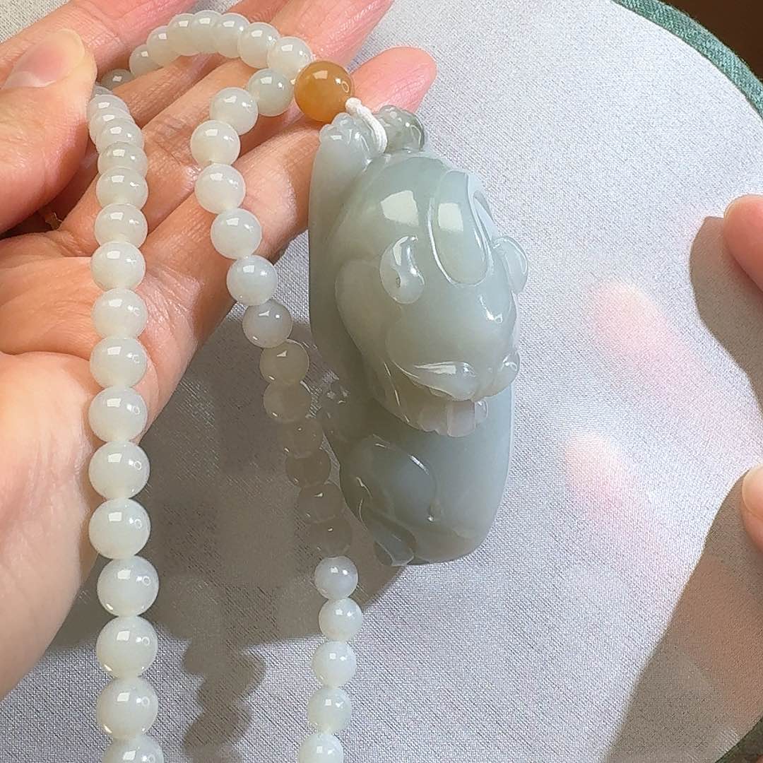 和田玉颈饰未镶嵌米达71g