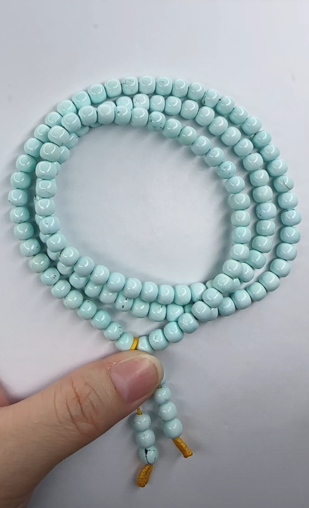 天然原矿绿松石米珠链