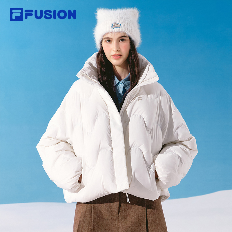 FILA FUSION斐乐潮牌女款羽绒服2025冬季新款面包服多彩保暖外套