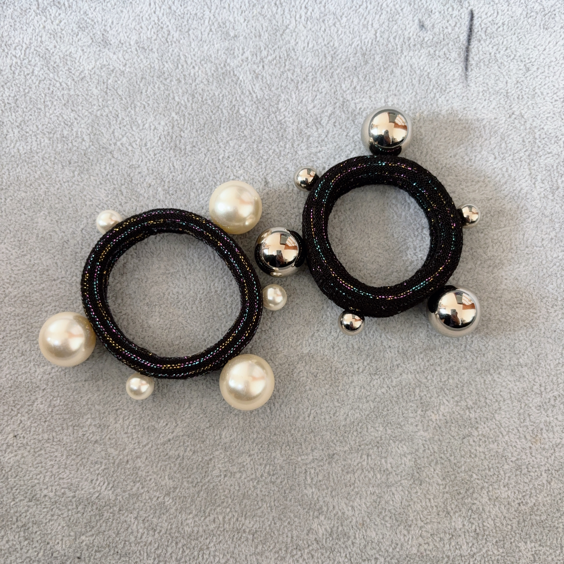 N068韩系设计简约大方珠珠发绳一组