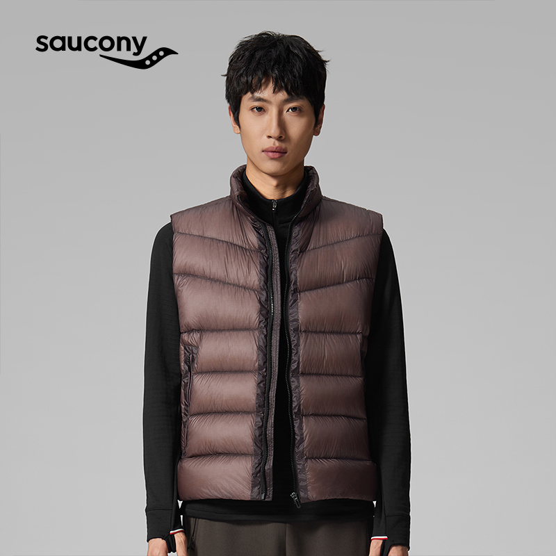 Saucony索康尼官方男子都市生活轻薄零感休闲百搭羽绒马甲
