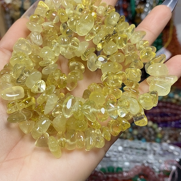 玛瑙/玉髓未镶嵌珠宝半成品天然柠檬晶绕手4圈