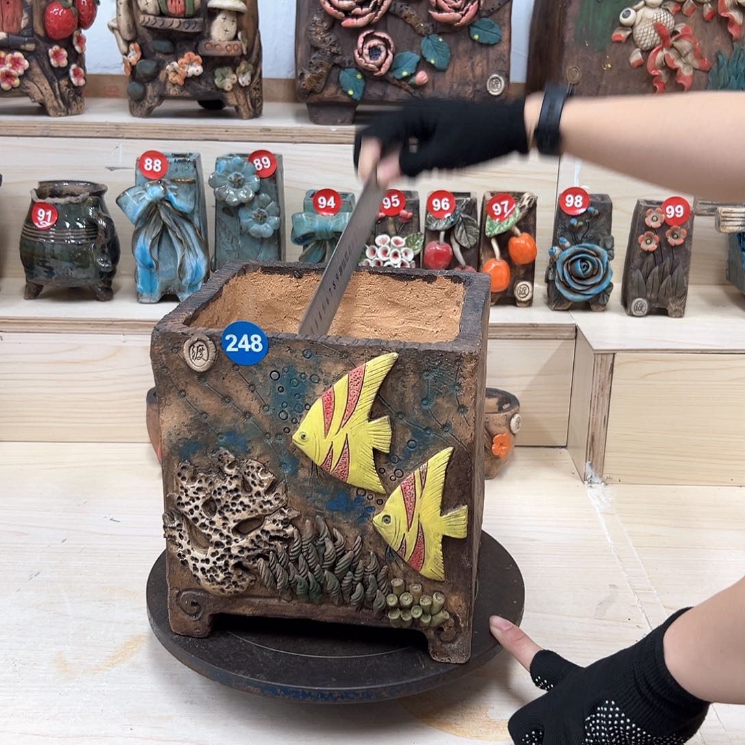 紫砂花盆248号内口16.5×16.5外高21