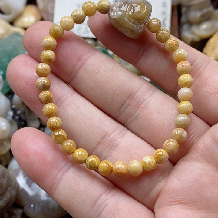 硅化珊瑚（珊瑚玉）颈饰未镶嵌我***气