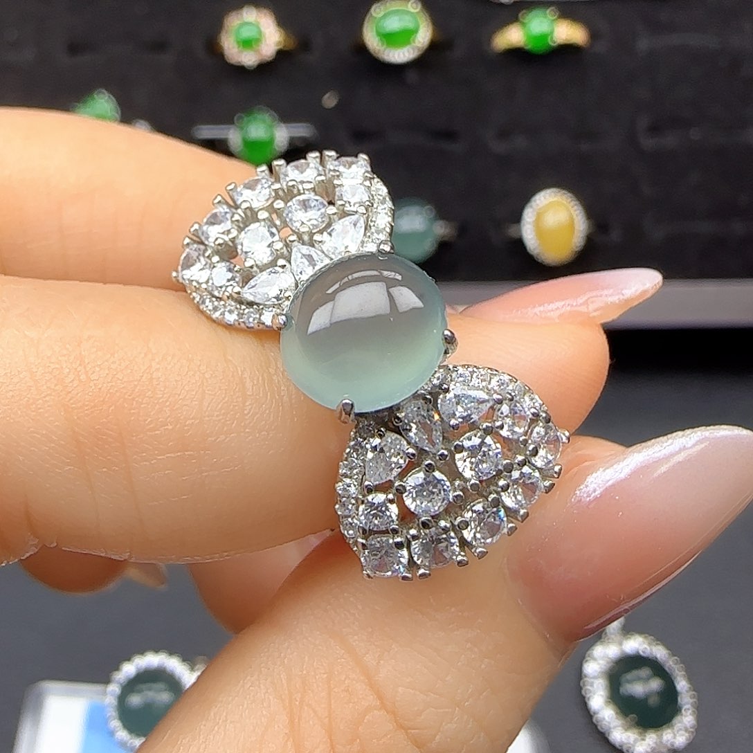 银S925镶嵌戒指翡翠