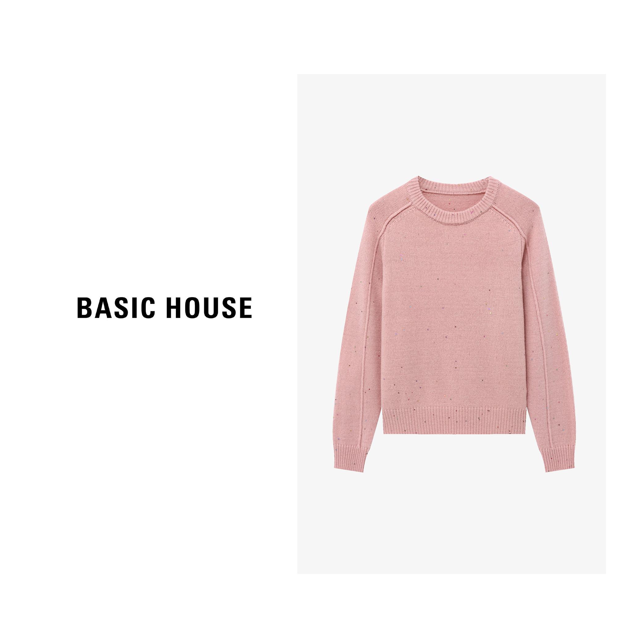 【赵老板专享】Basic House/百家好舒适白色时尚羊毛衫-B0624E5F802