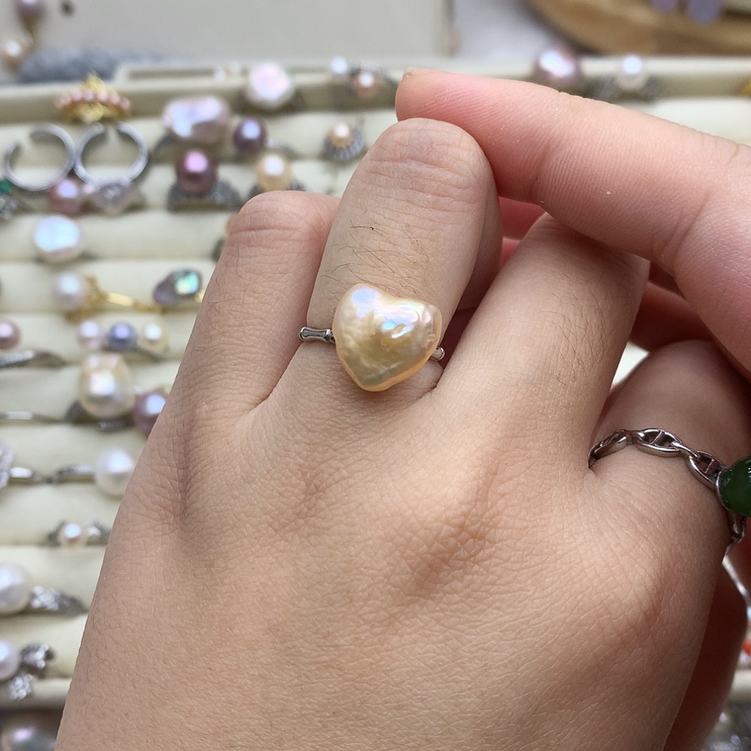 淡水珍珠合金戒指