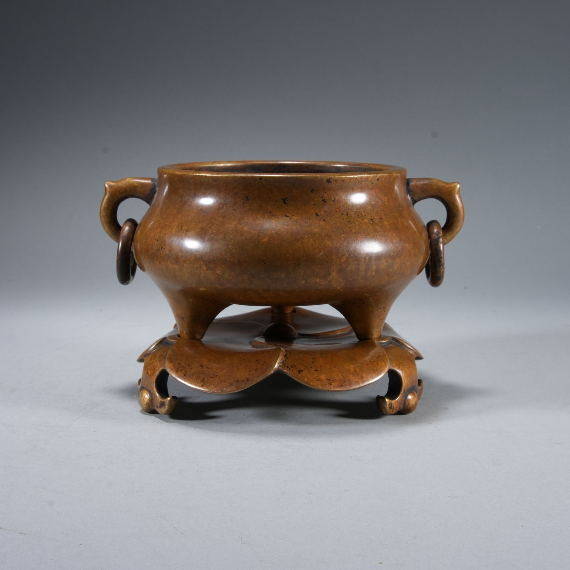 z215/清代 铜三足龙耳炉【华豫之门甄选】
