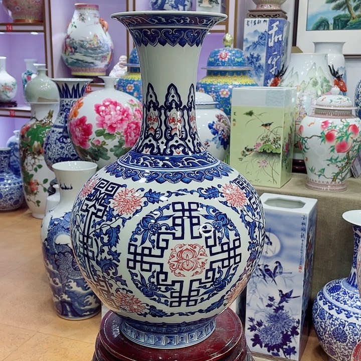 花瓶全手工釉下开窗赏瓶