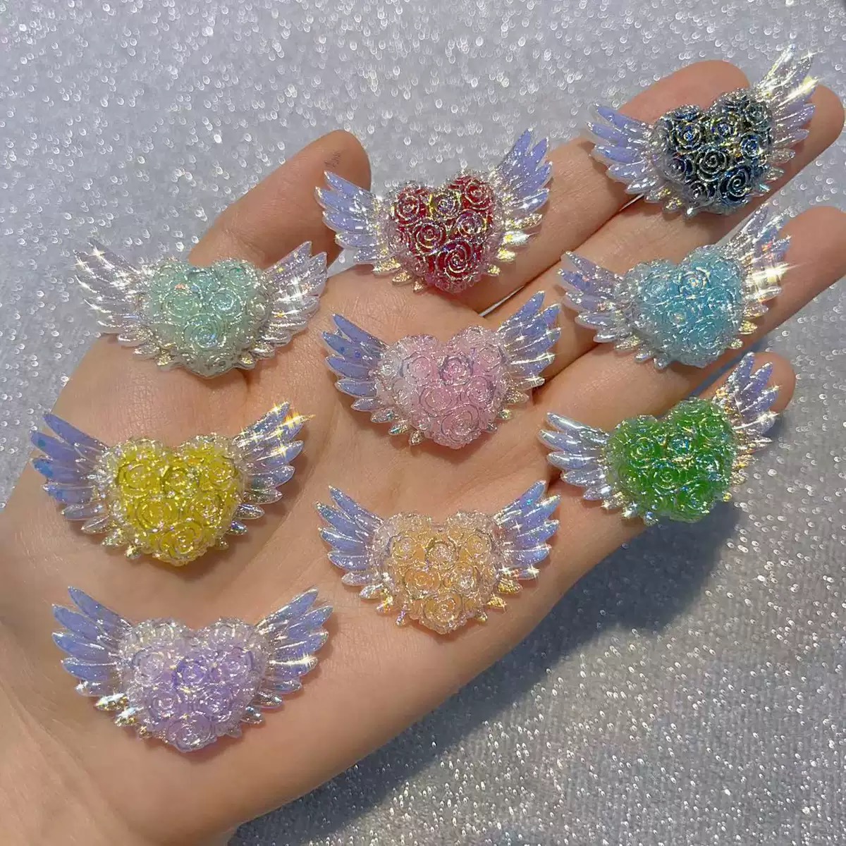 【宝老板】新品UV镀天使翅膀手工创意饰品