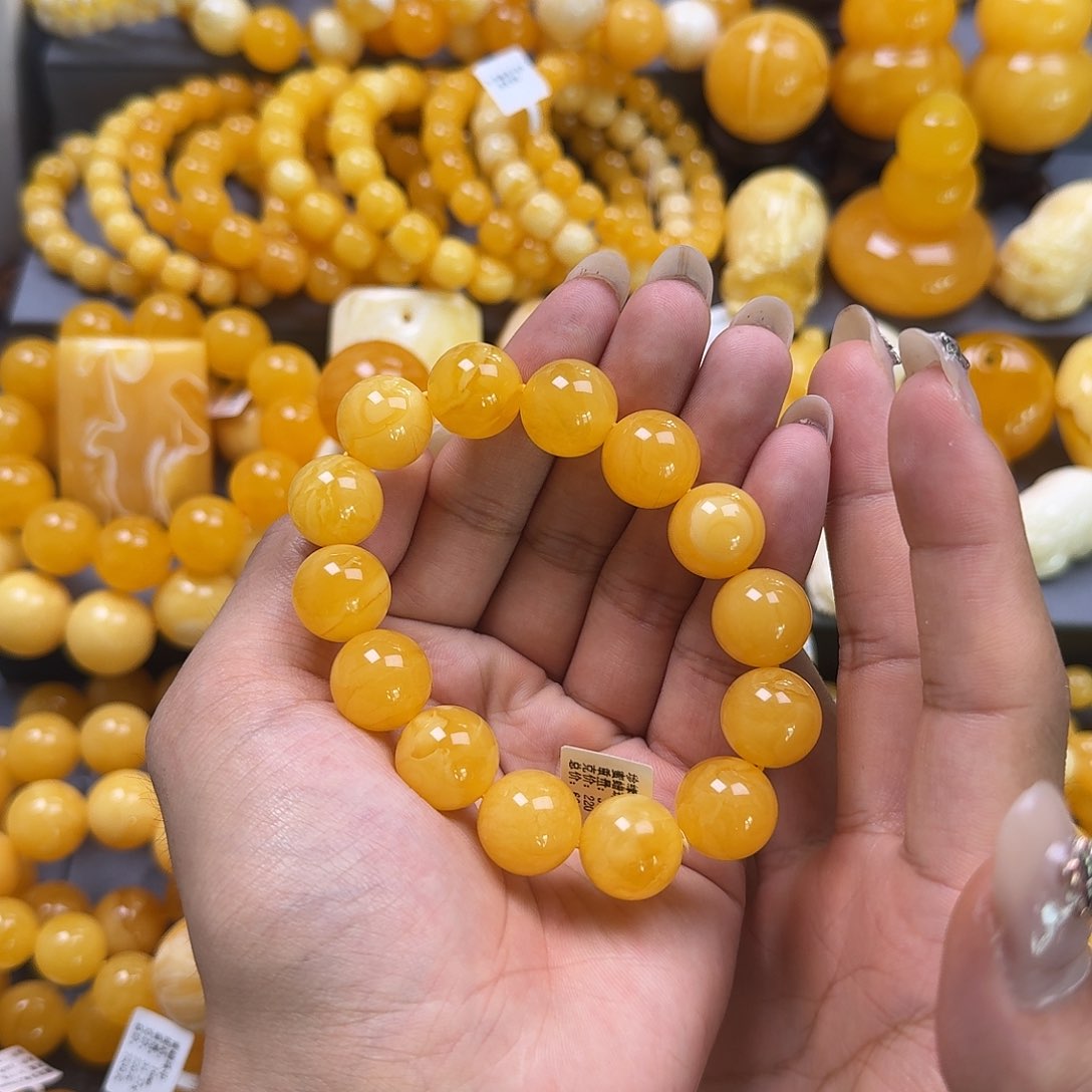 未镶嵌琥珀珠宝奇石15mm