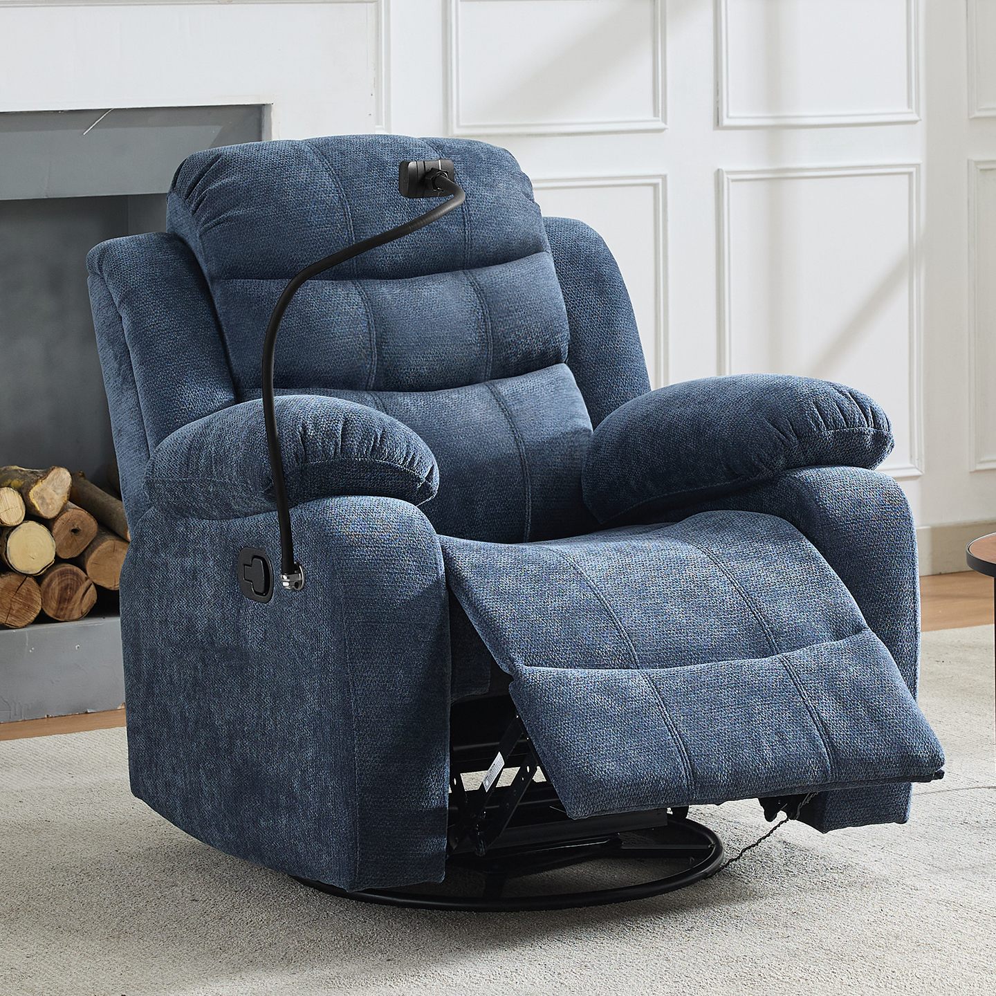 简约现代多功能沙发椅懒人沙发摇椅躺椅雪尼尔布艺客厅单人卧室椅