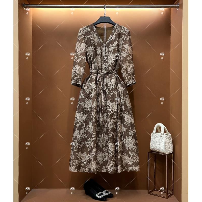 【漫】春夏丨设计师轻奢法式印花女士连衣裙 GS-55102