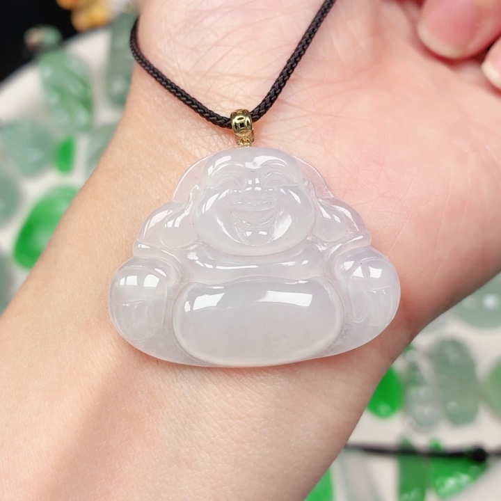 颈饰18K金镶嵌翡翠缅甸天然A货翡翠