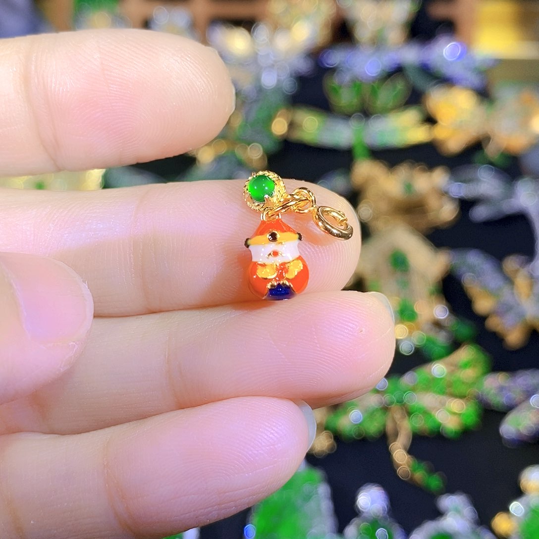 吊坠(不含链)银S925镶嵌翡翠