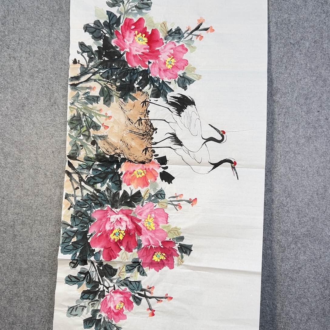 国画658 牡丹等花卉图案装饰图案为