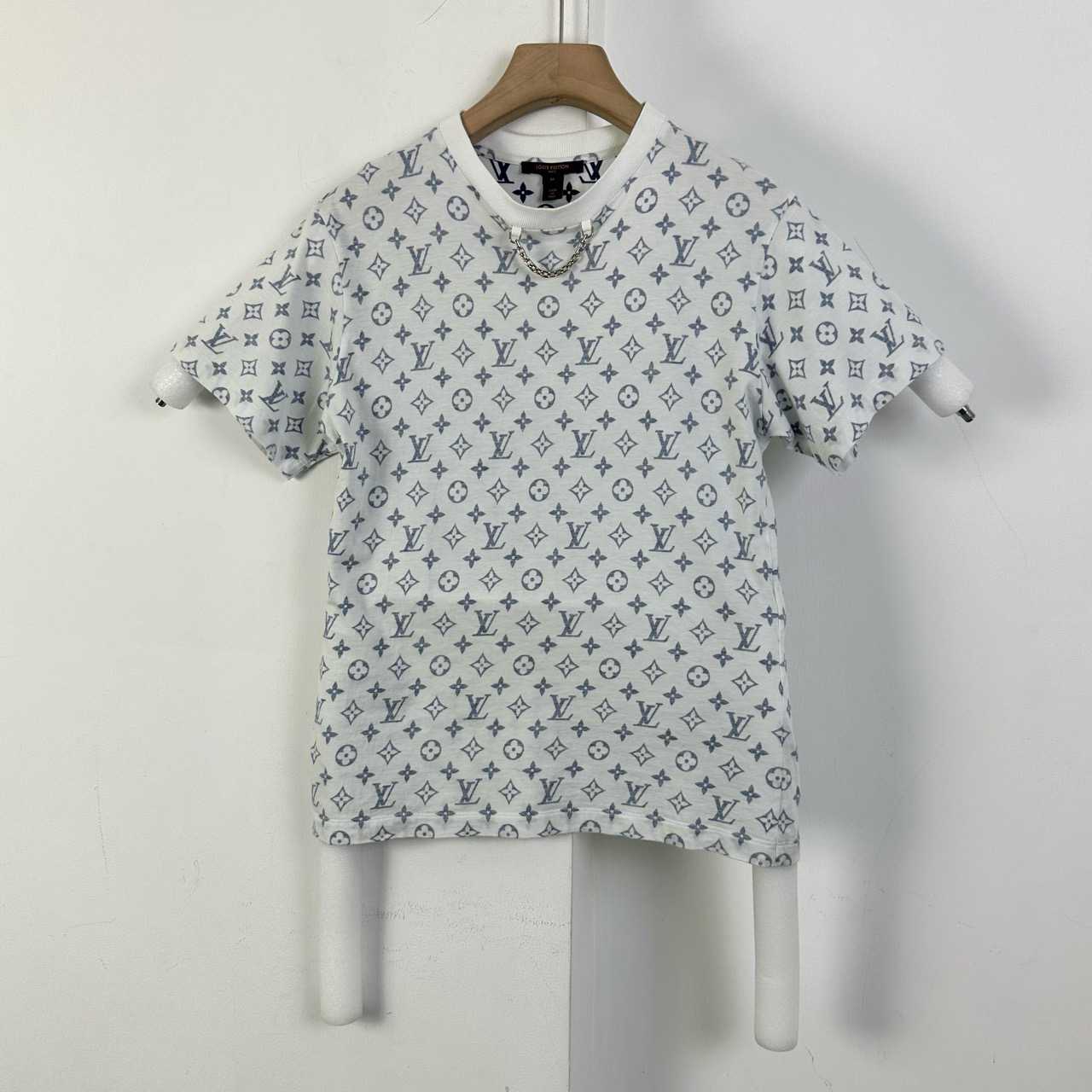 95新 LouisVuitton/路易威登 M码/链条满印白色短袖/10401