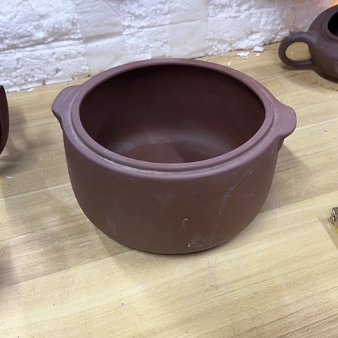 微瑕，不能明火，口径15高度8无盖紫砂炖盅1个