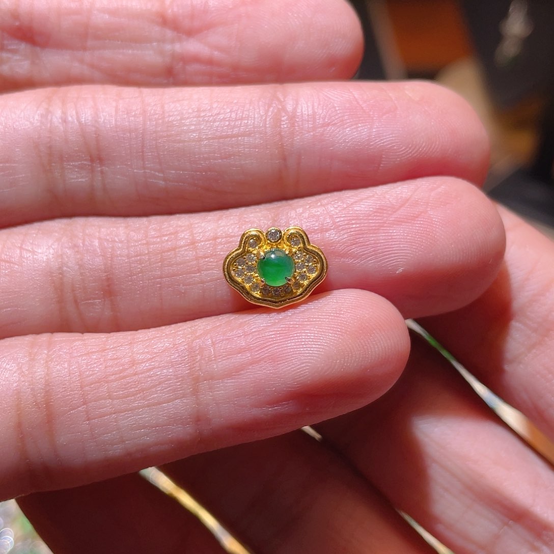 翡翠吊坠(不含链)银S925镶嵌