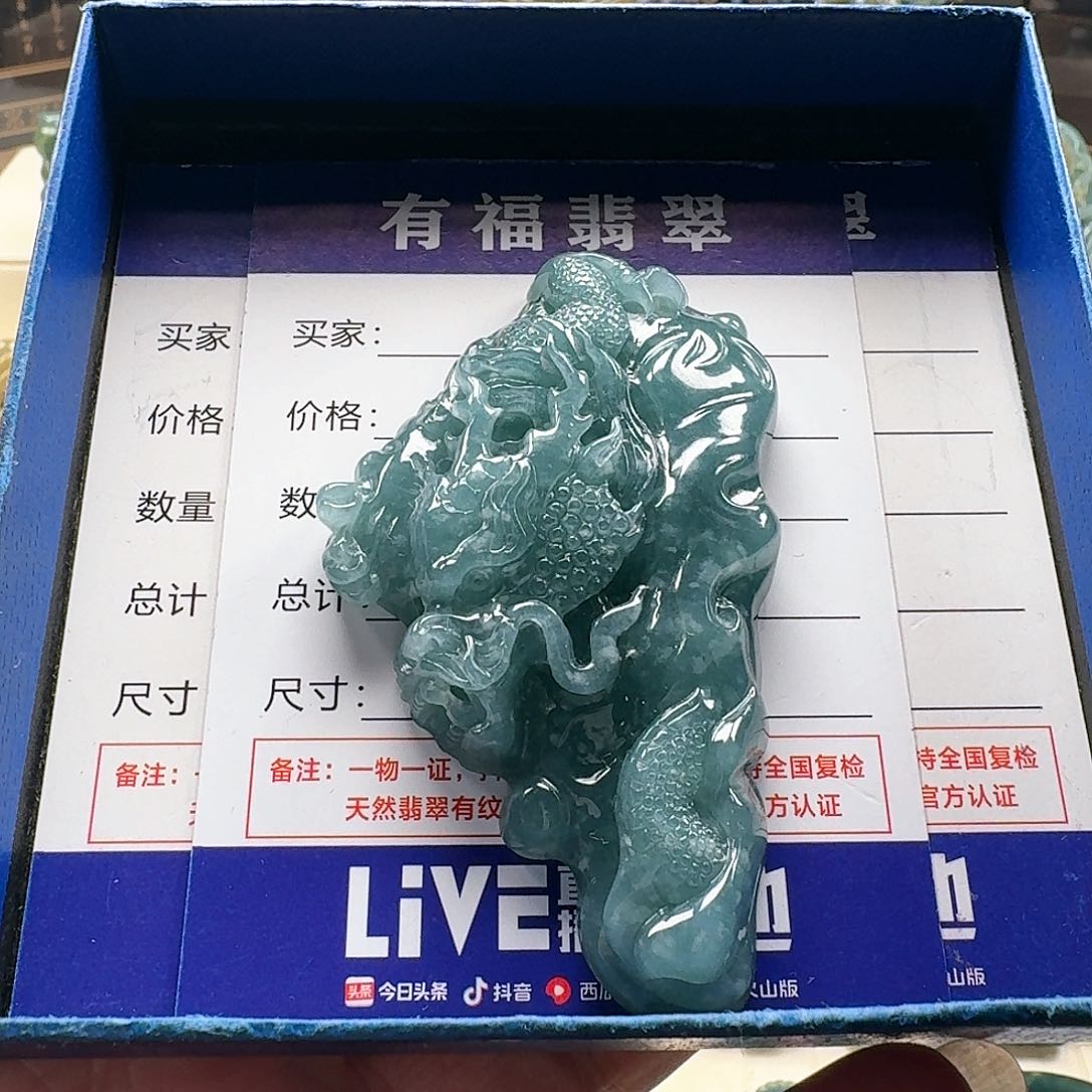 翡翠颈饰未镶嵌龙牌