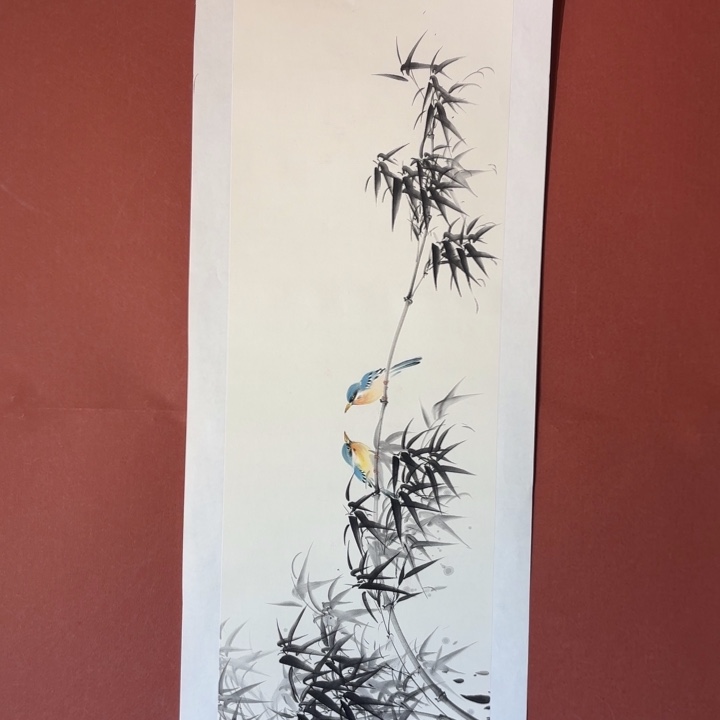 国画听兰老师花鸟