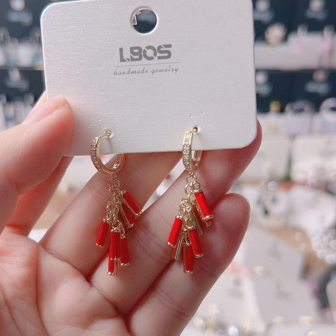 琉璃铁合金合金耳环的