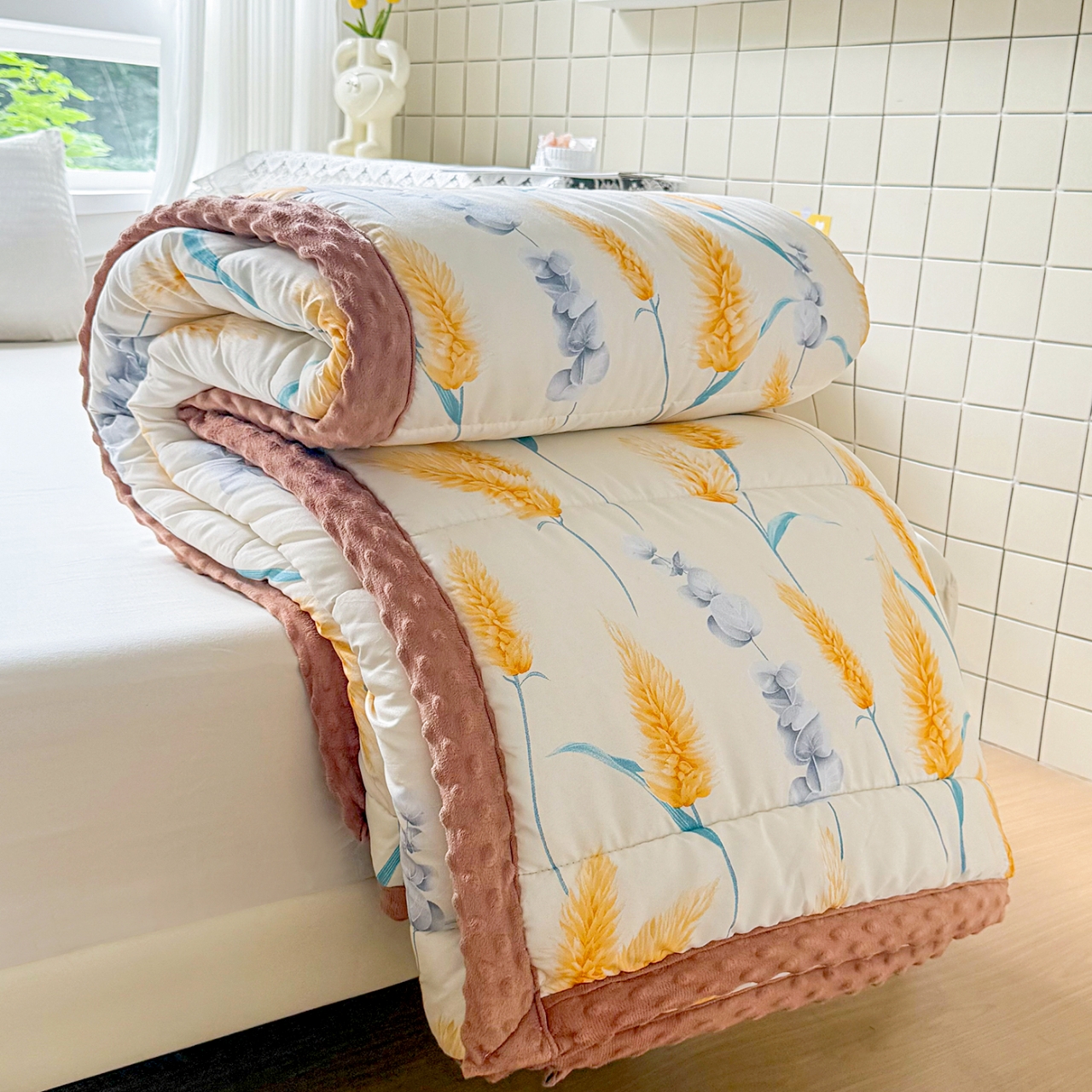 2025新款轻奢印花绒被春田物语秋冬被1